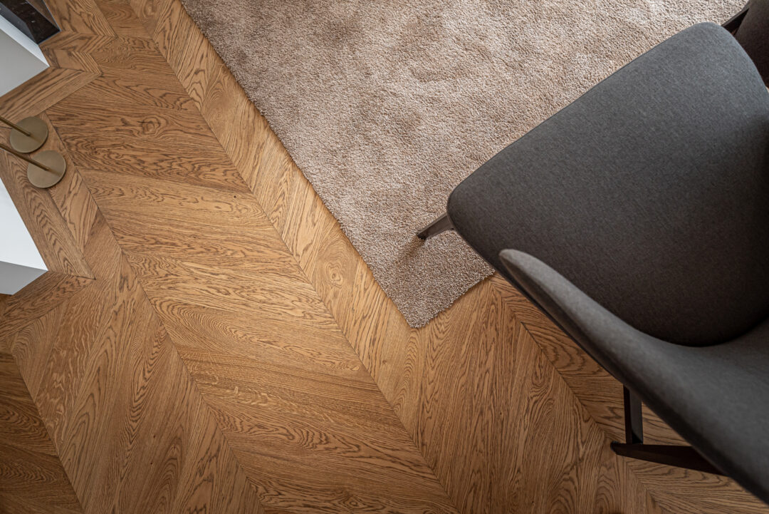 Prachtig bovenaanzicht van de Hongaarse Punt vloer